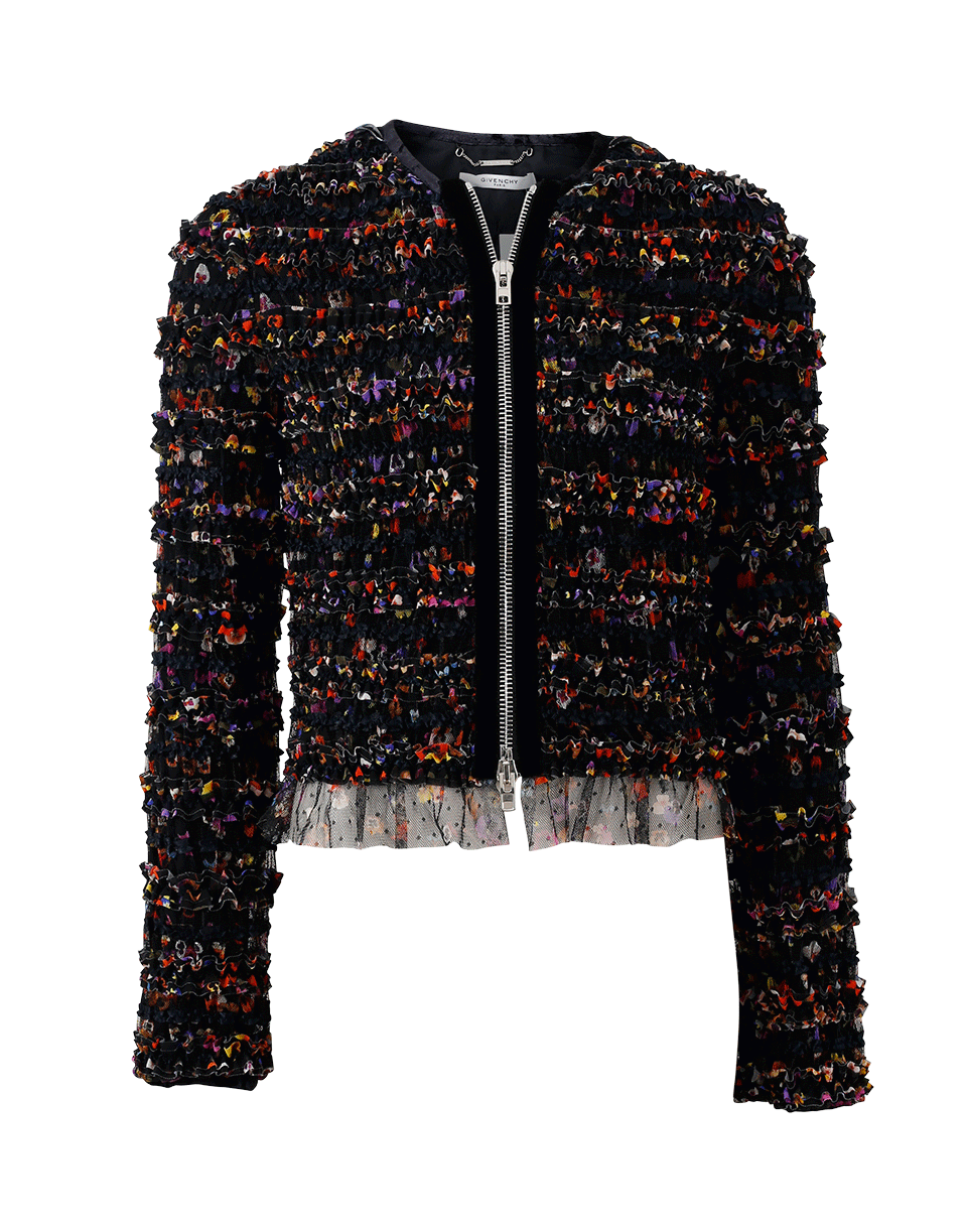 GIVENCHY-Pansy Print Tulle Jacket-