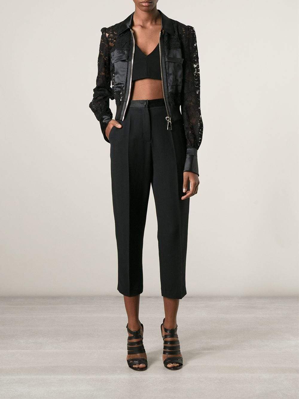 GIVENCHY-Lace And Satin Jacket-