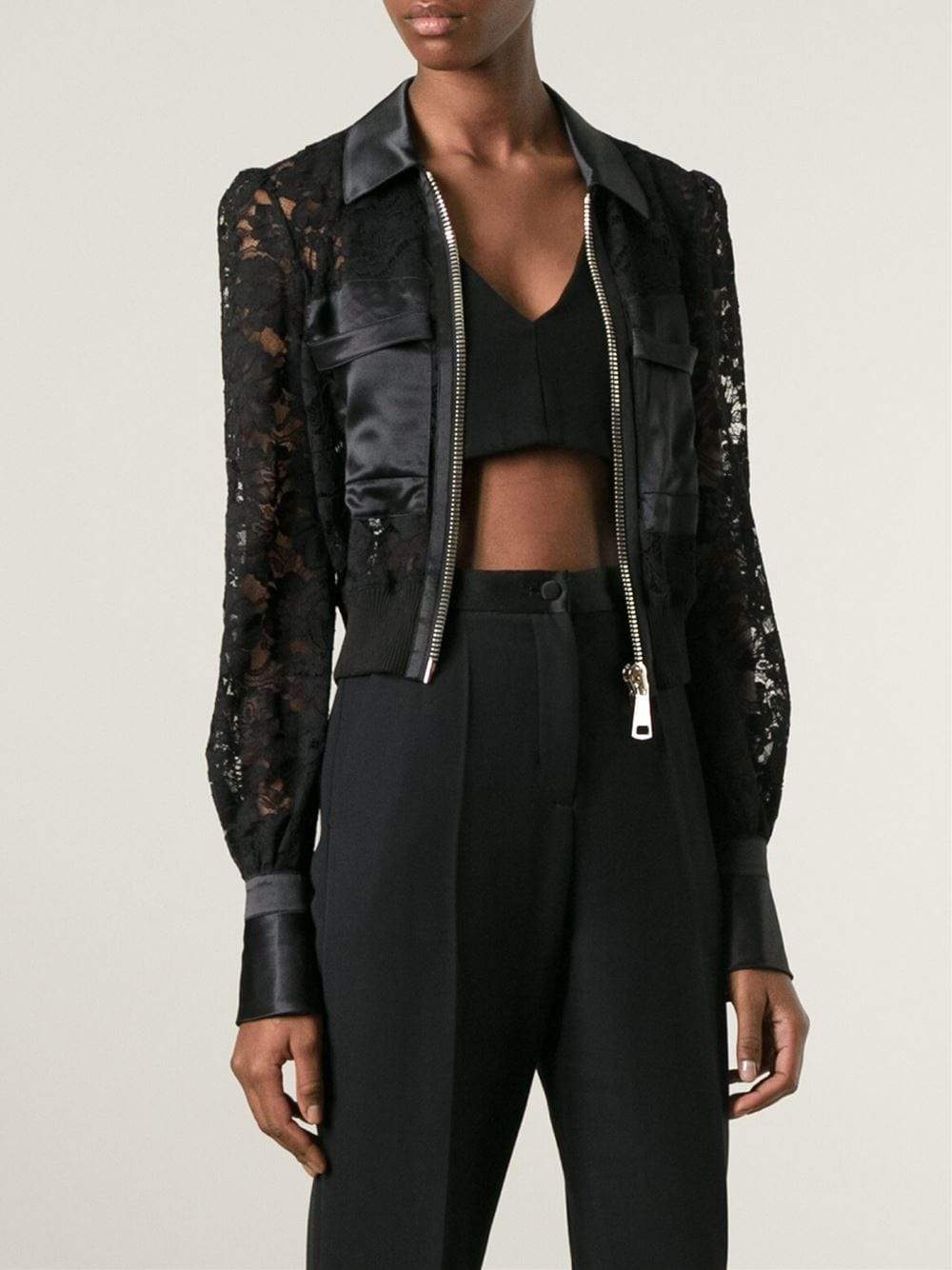 GIVENCHY-Lace And Satin Jacket-