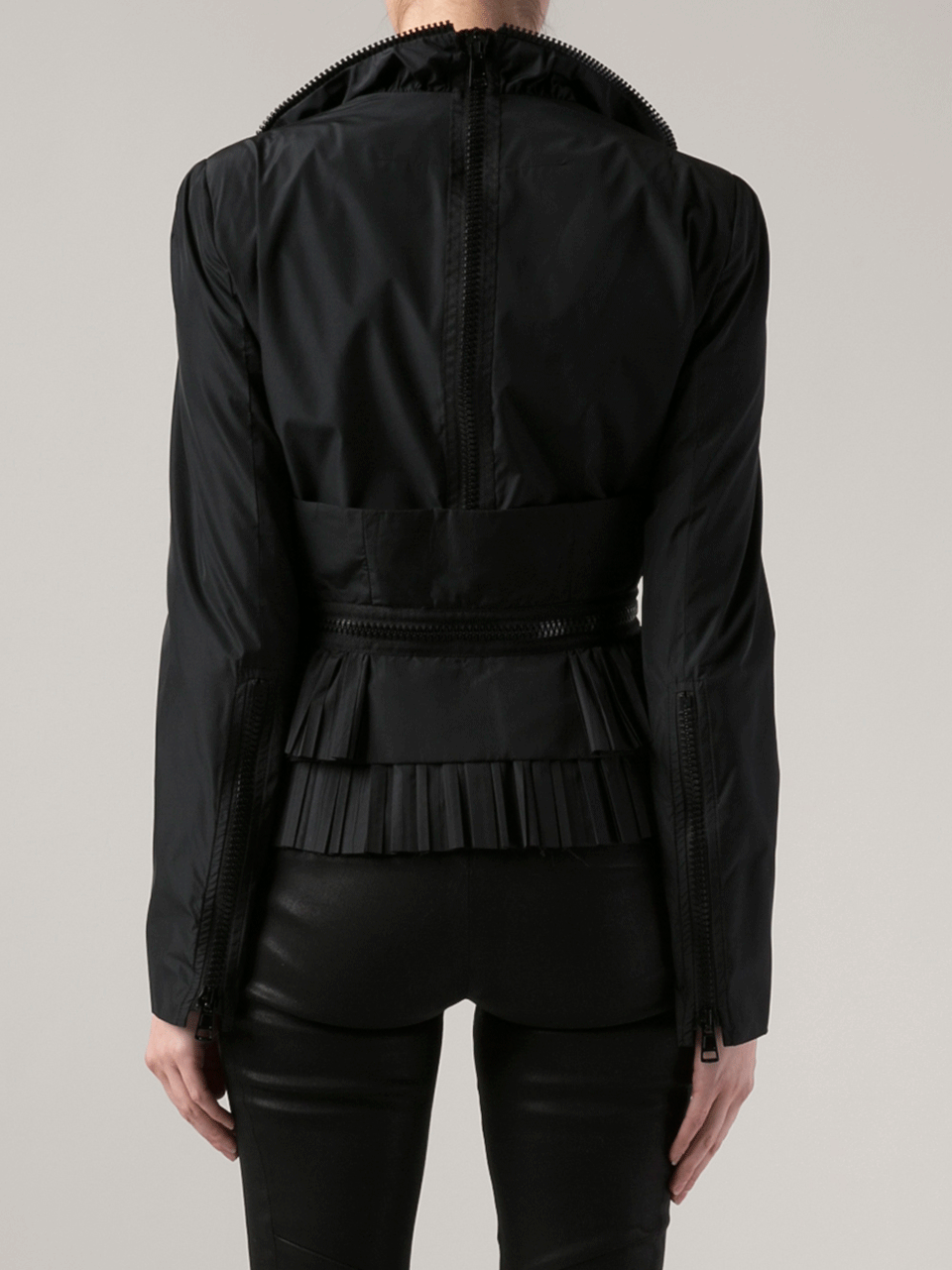 GIVENCHY-Silk Taffeta Jacket with Zippers-BLACK