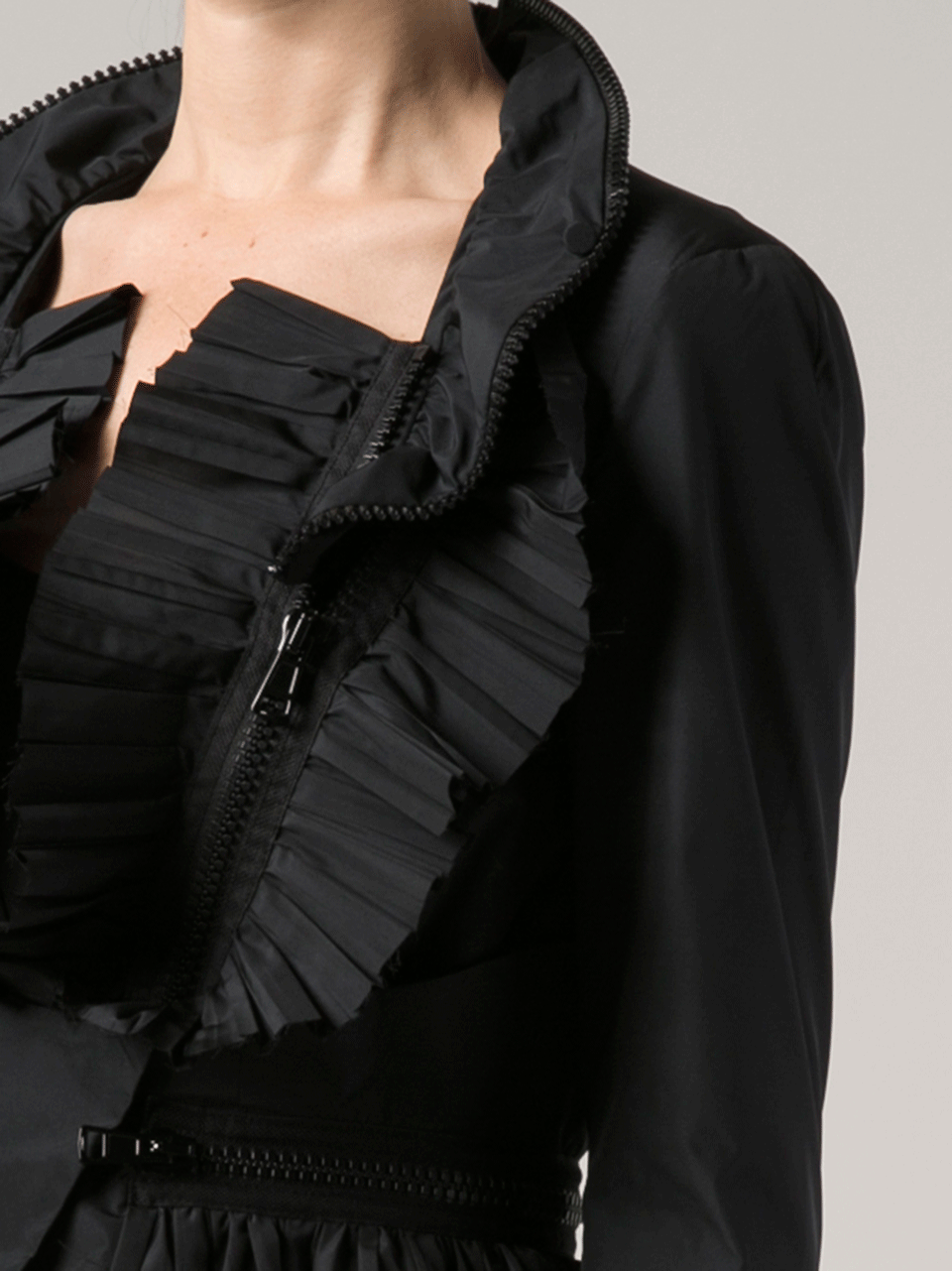 GIVENCHY-Silk Taffeta Jacket with Zippers-BLACK