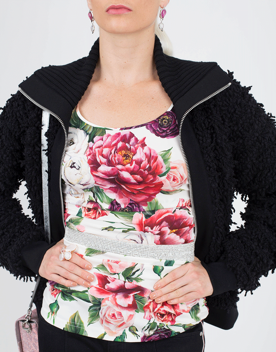 GIVENCHY-Knit Zip Up Jacket-
