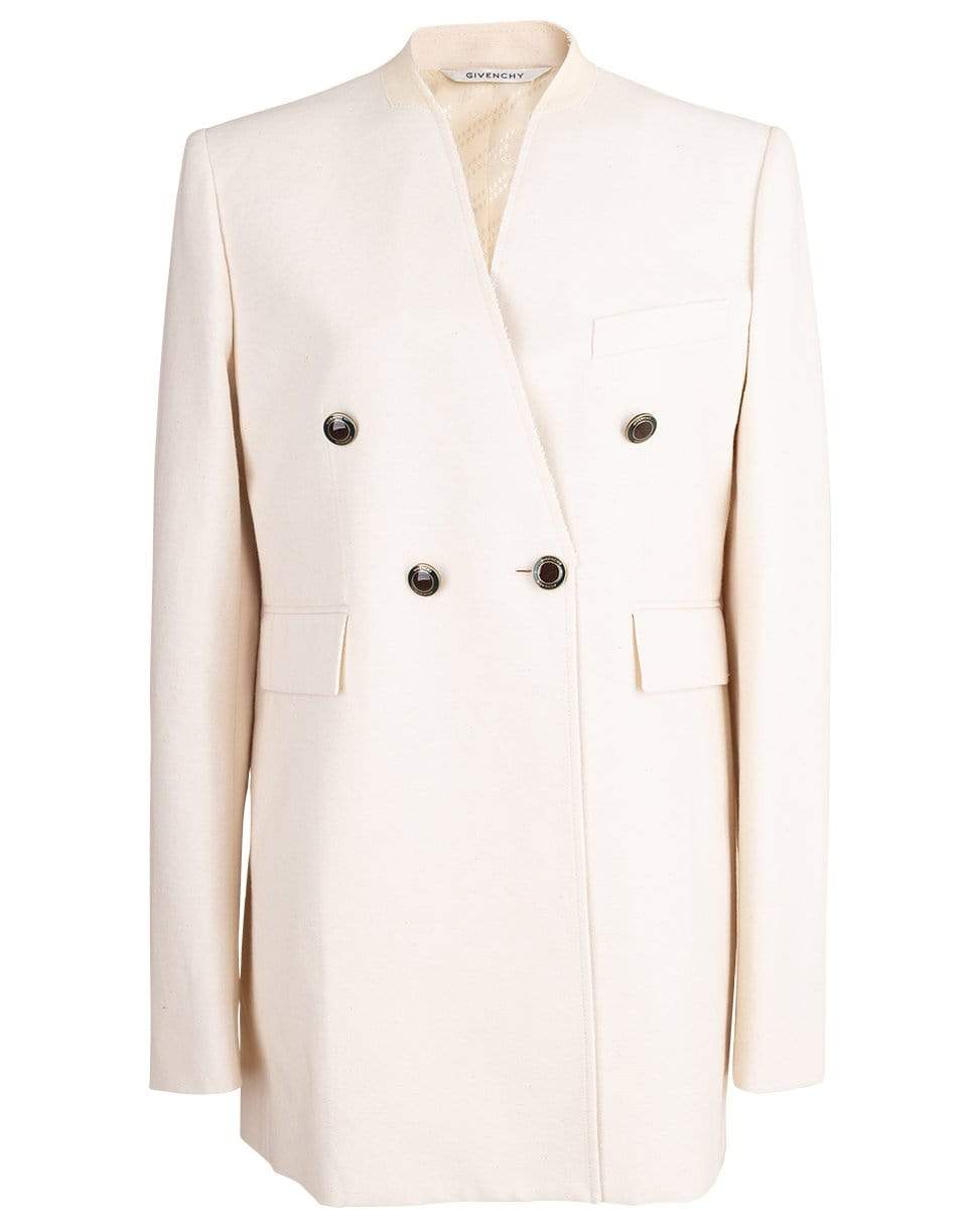 GIVENCHY-High Buttoned Long Jacket-ECRU