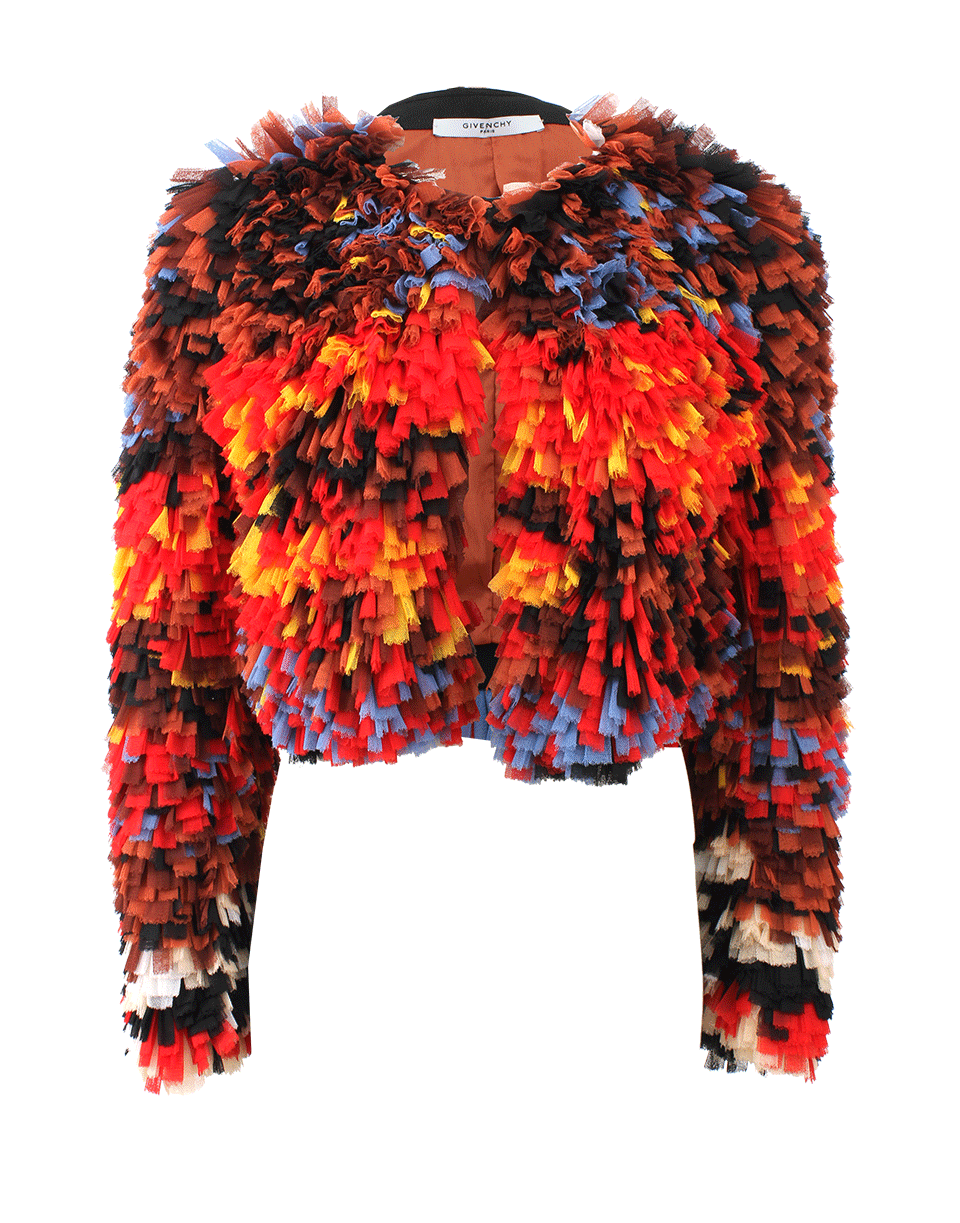 GIVENCHY-Mosaic Print Cropped Jacket-MULTI