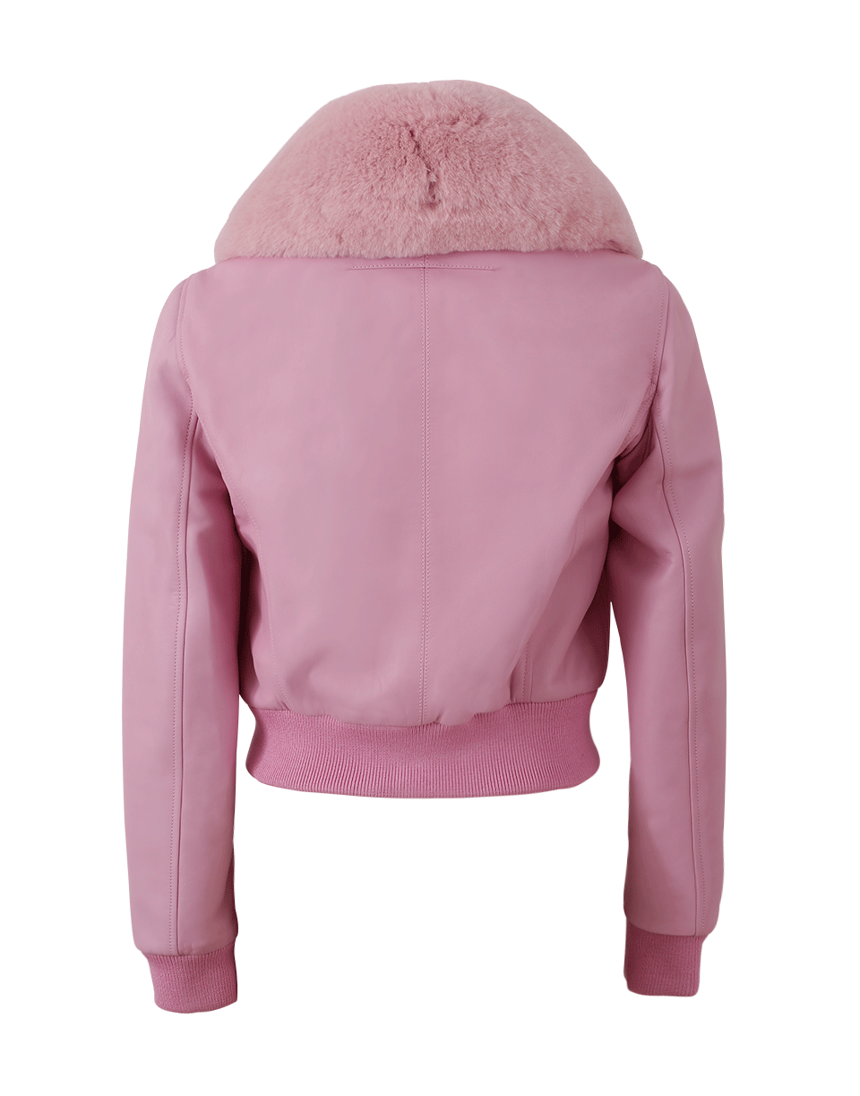 GIVENCHY-Fox Collar Leather Jacket-PINK
