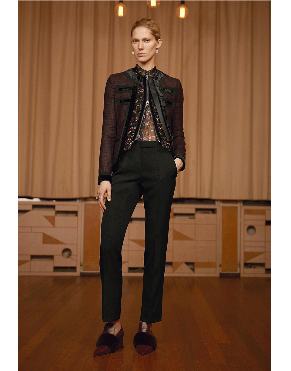 GIVENCHY-Velvet Button Front Jacket-PURPLE