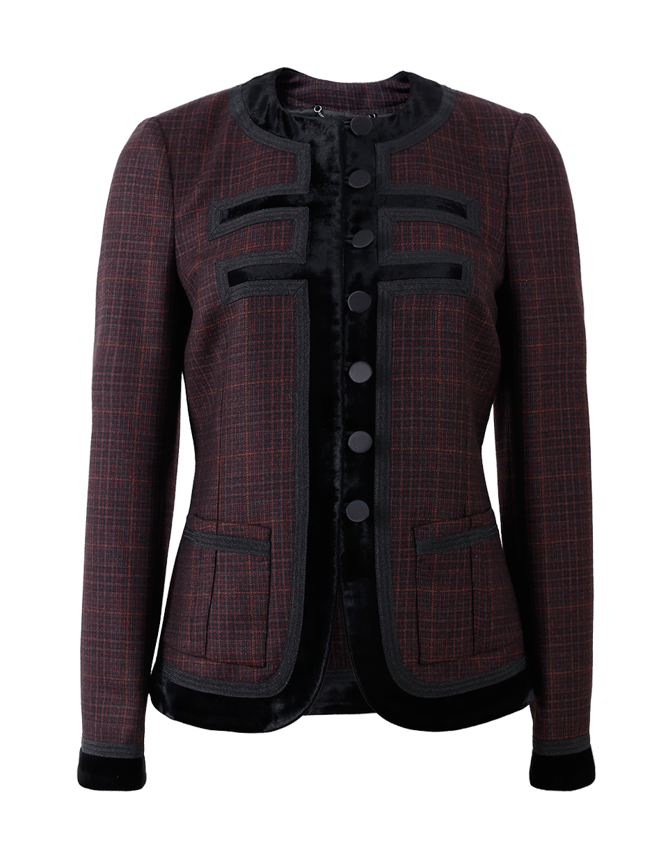 GIVENCHY-Velvet Button Front Jacket-PURPLE