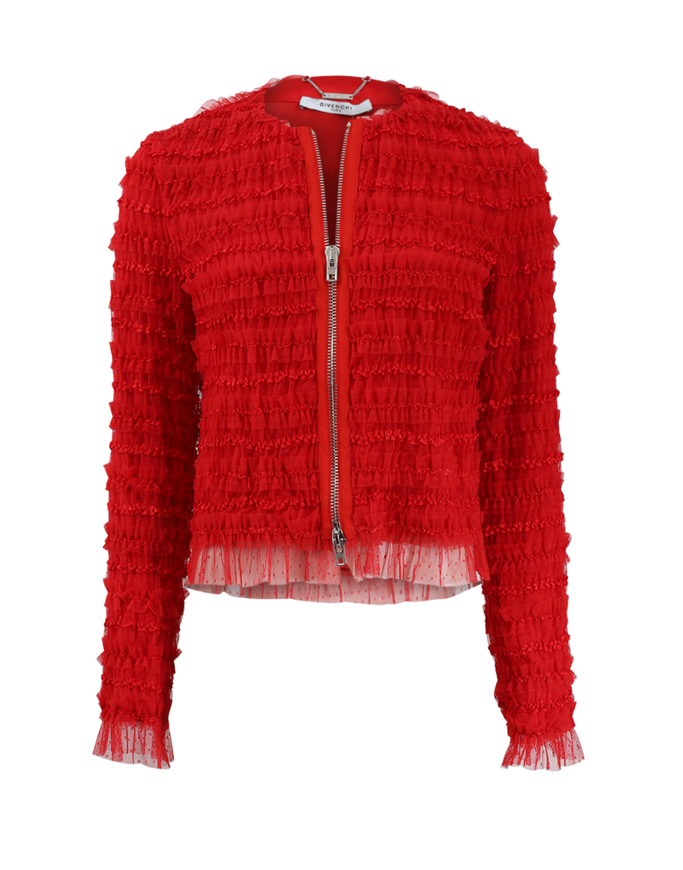 GIVENCHY-Tulle Ruched Jacket-