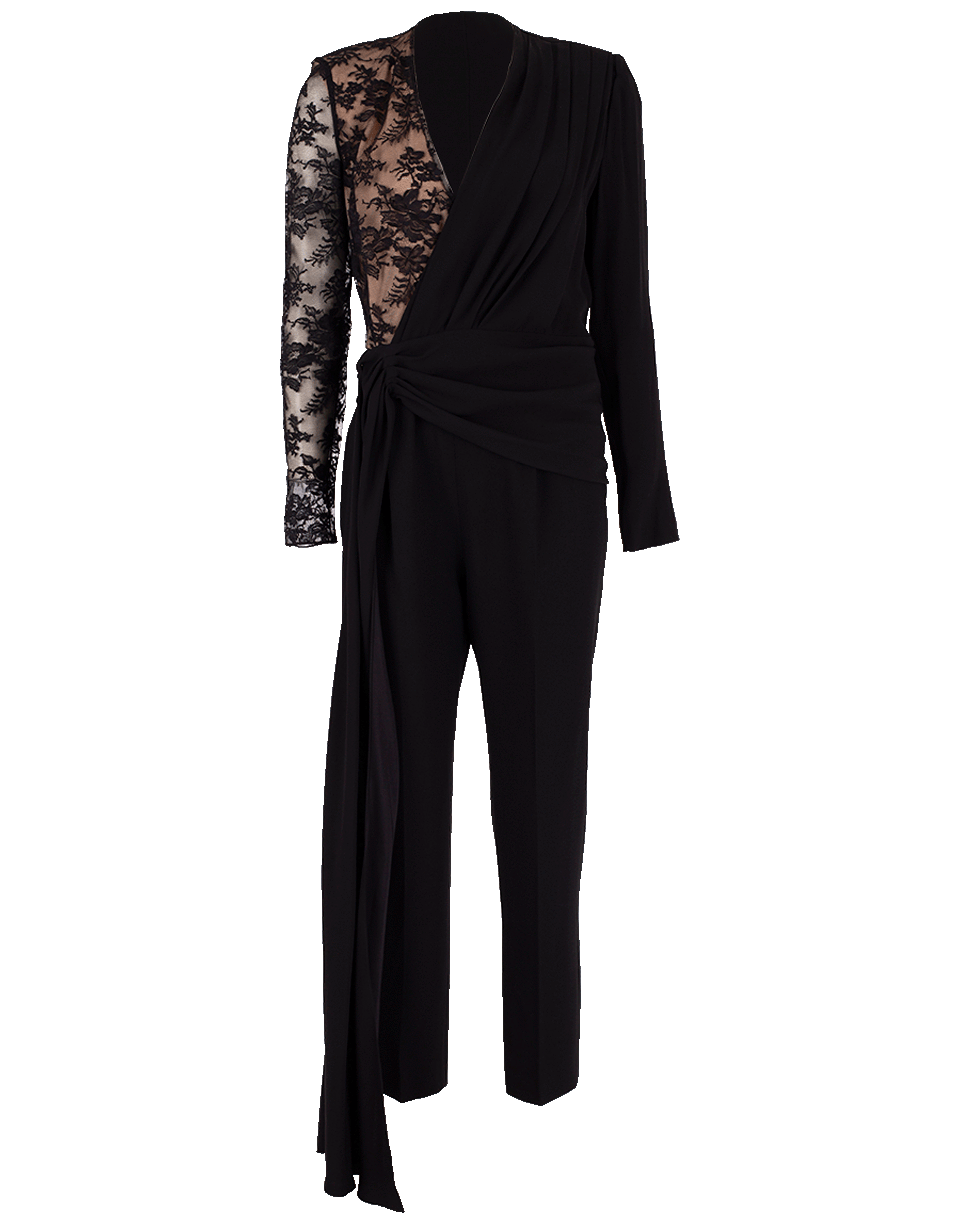 GIVENCHY-Lace Sleeve Jumpsuit-BLACK