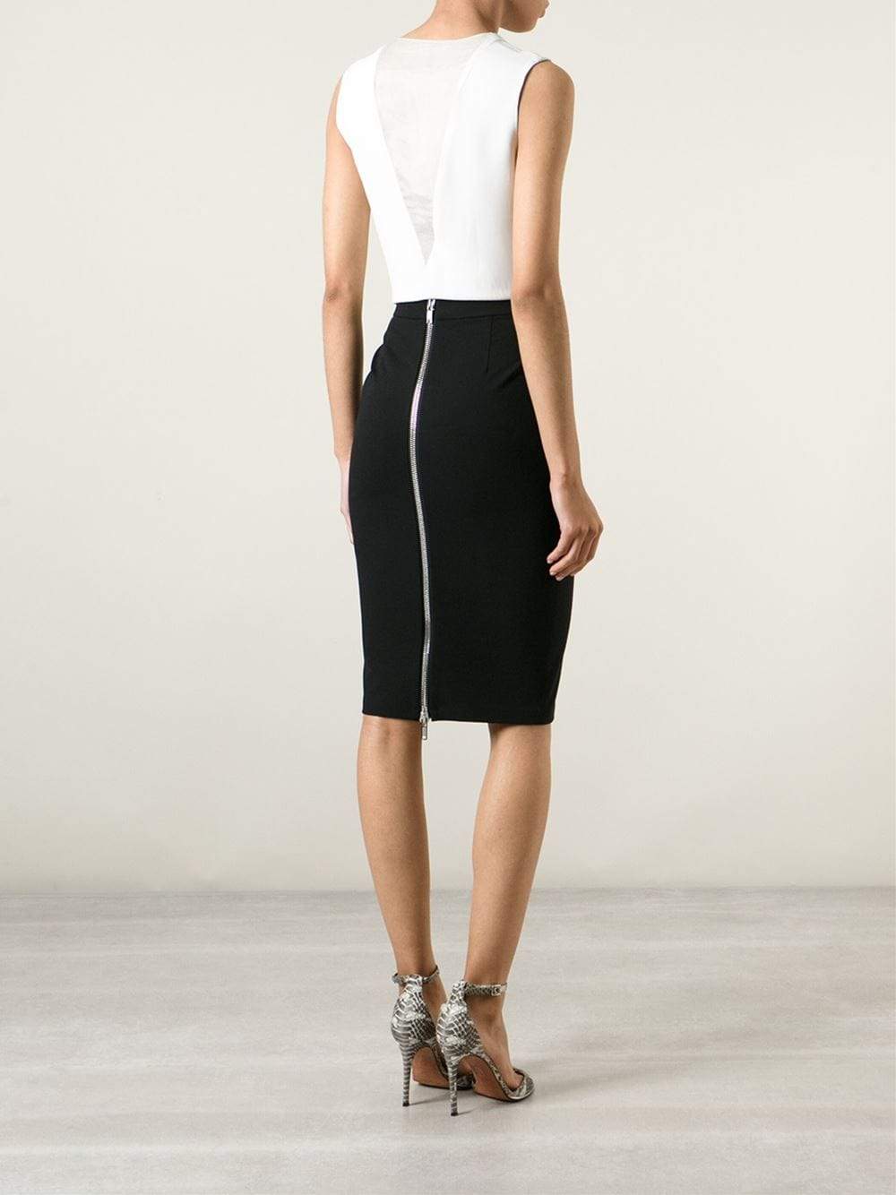GIVENCHY-Back Zip Pencil Skirt-