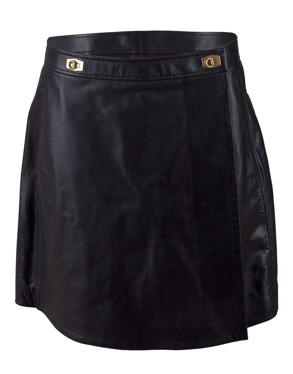 GIVENCHY-Black Leather Skort-