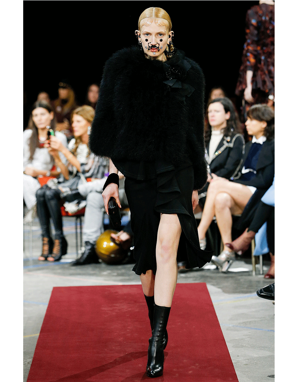 GIVENCHY-Asymmetrical Ruffle Skirt-