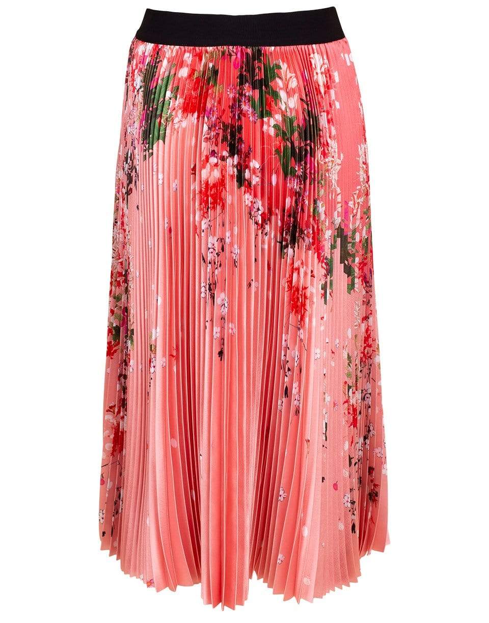 GIVENCHY-Logo Waistband Pleated Skirt-