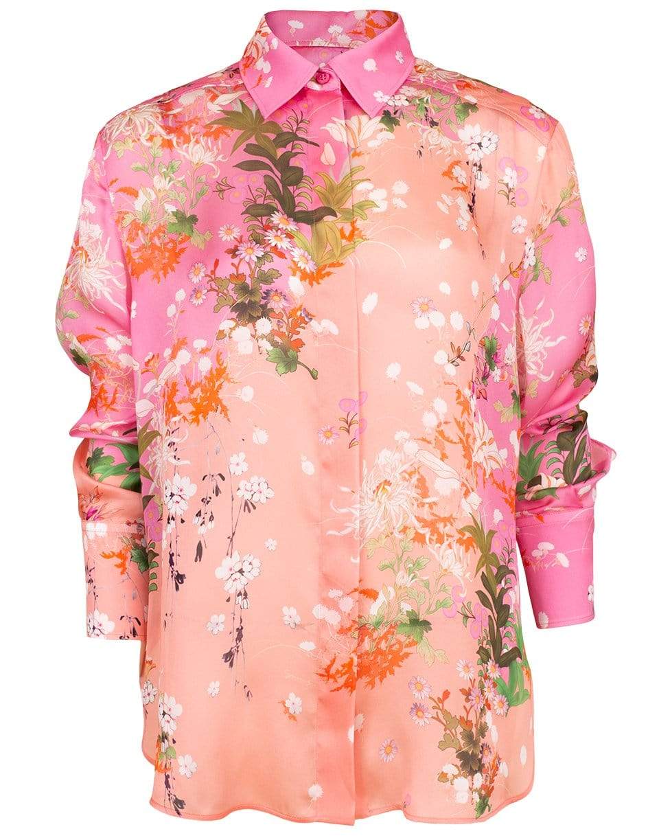 GIVENCHY-Sakura Print Button Down Shirt-