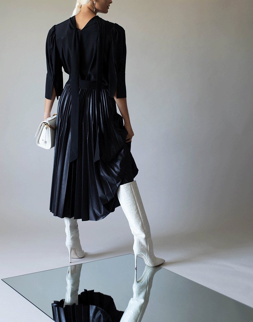 GIVENCHY-Crepe de Chine 3/4 Sleeve Buttoned Blouse-