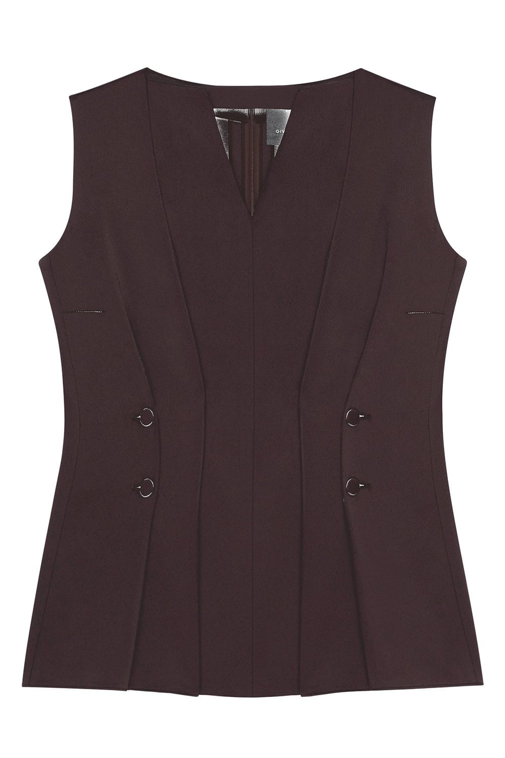 GIVENCHY-Button V-Neck Top-