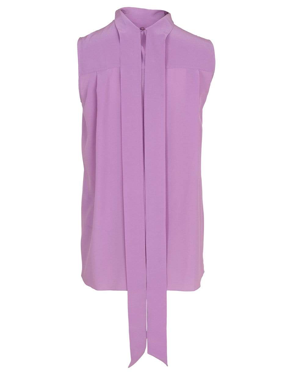 GIVENCHY-Sleeveless Scarf Neck Button Top-