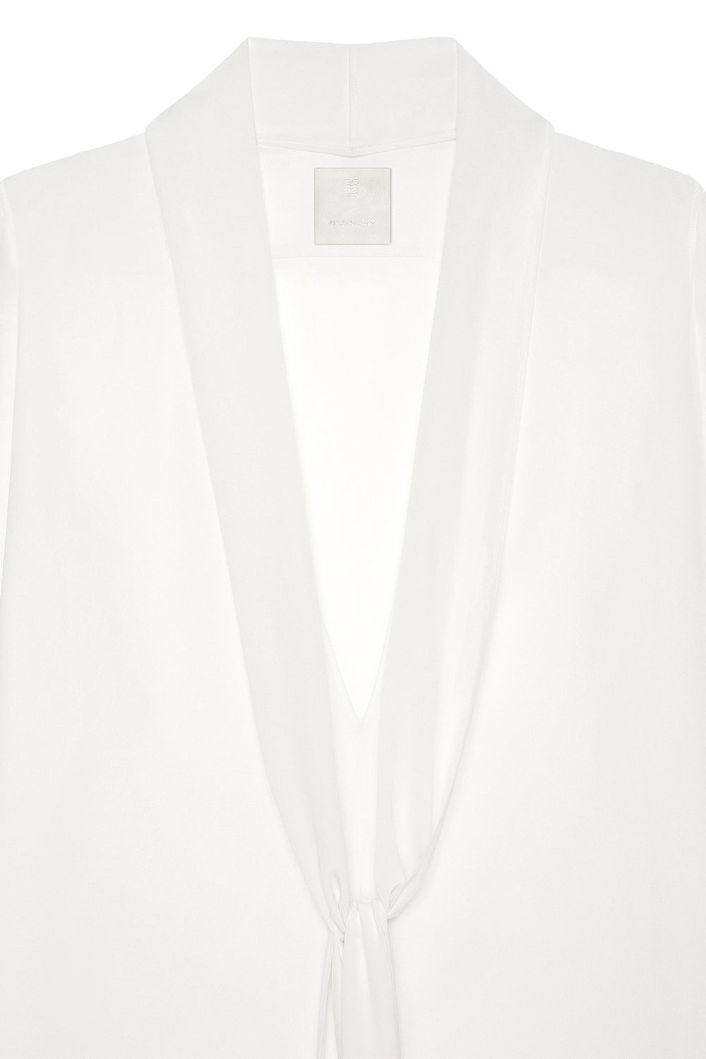 GIVENCHY-Lavaliere Deep V-Neck Blouse-