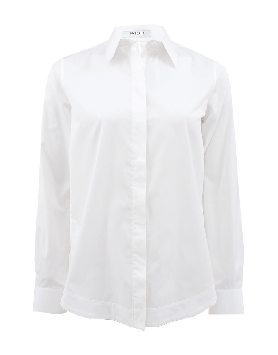 GIVENCHY-Long Sleeve Cotton Poplin Blouse-