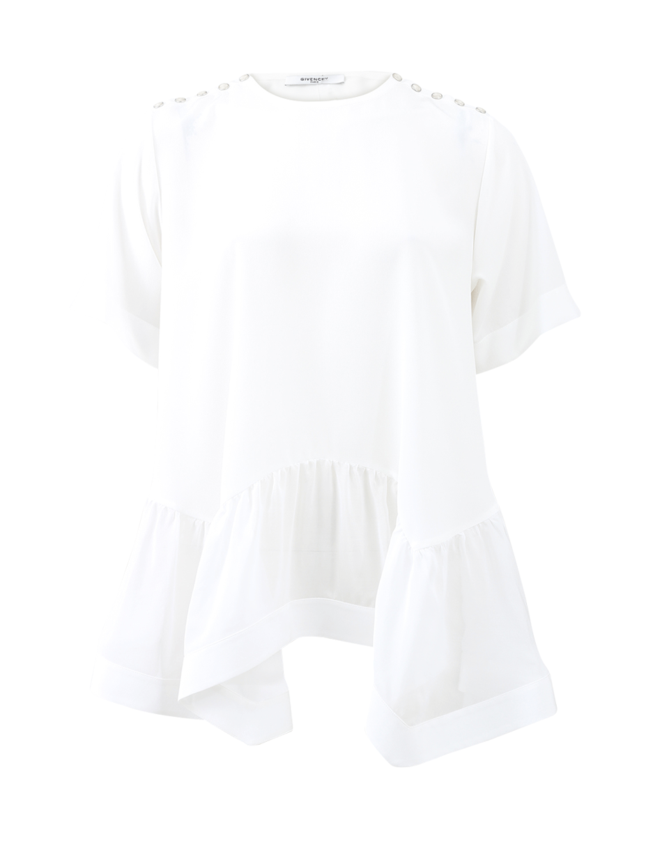 GIVENCHY-Peplum Snap Blouse-