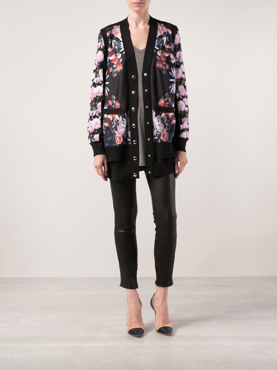 GIVENCHY-Silk Print Cardigan-