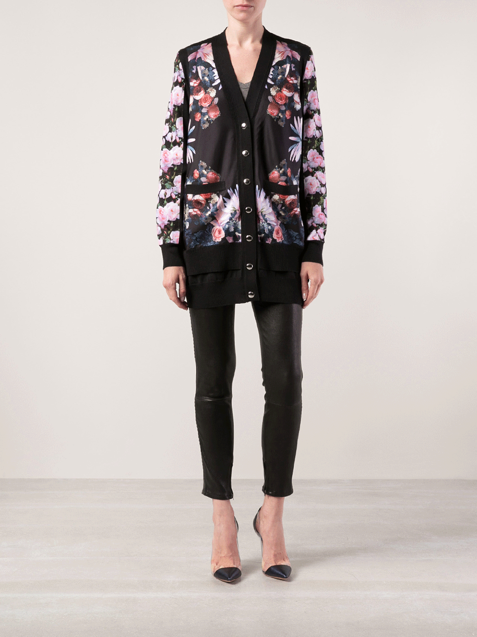 GIVENCHY-Silk Print Cardigan-