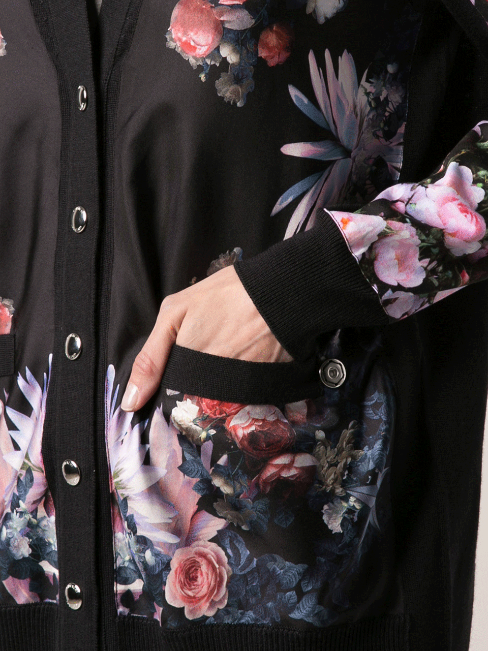 GIVENCHY-Silk Print Cardigan-