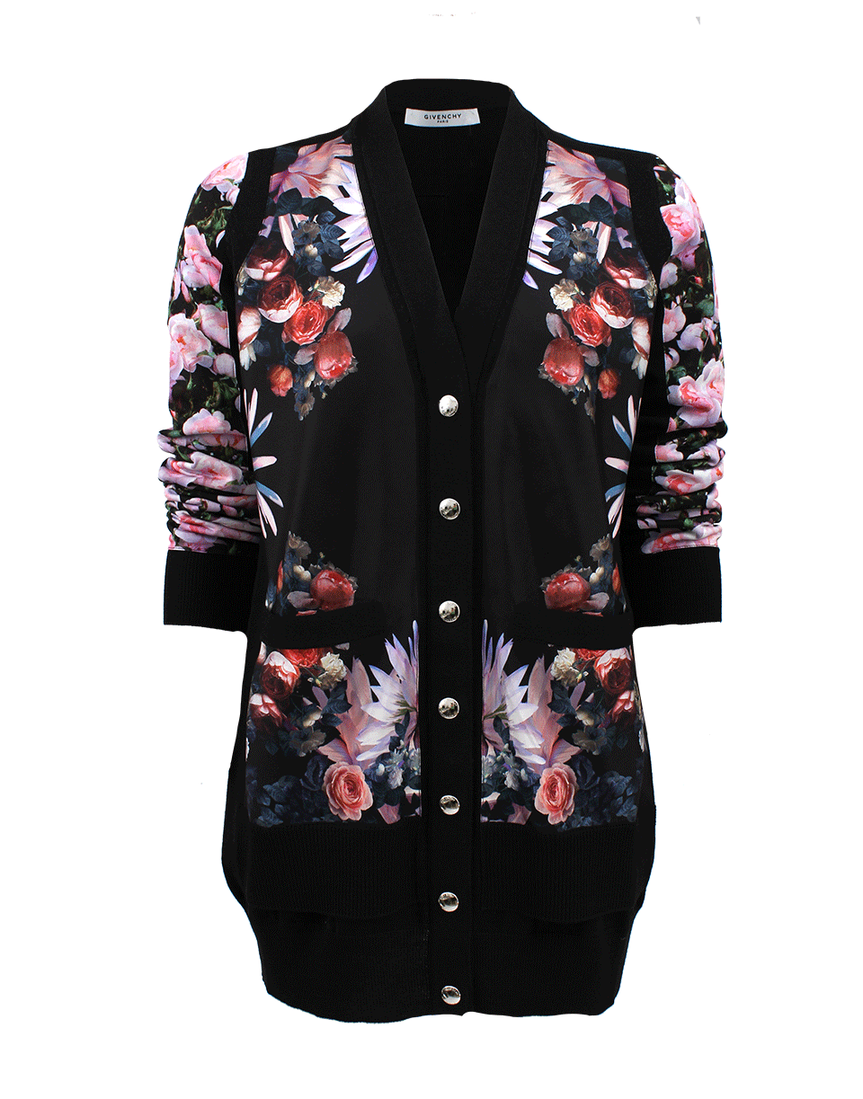 GIVENCHY-Silk Print Cardigan-