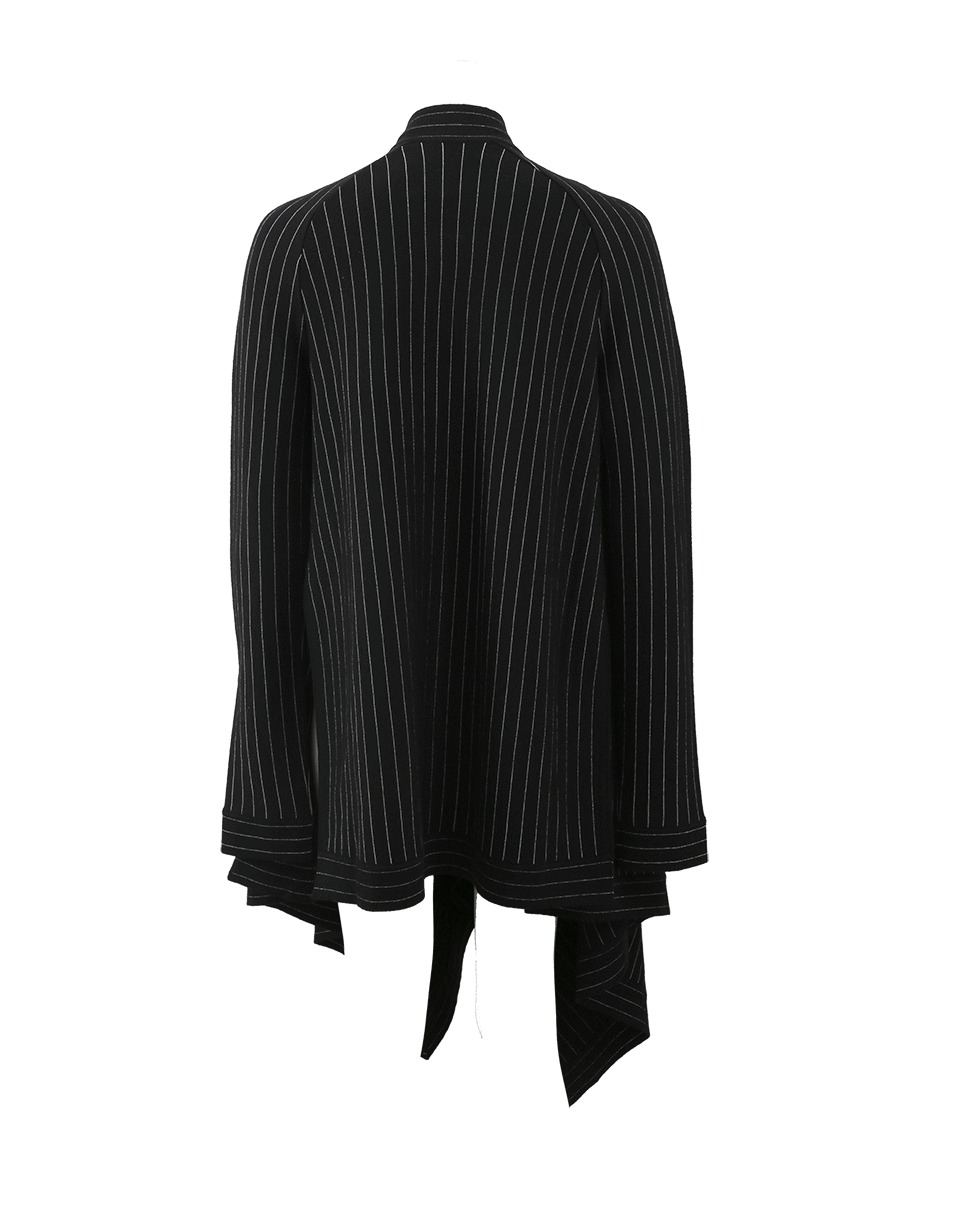 GIVENCHY-Draped Pin Stripe Cardigan-