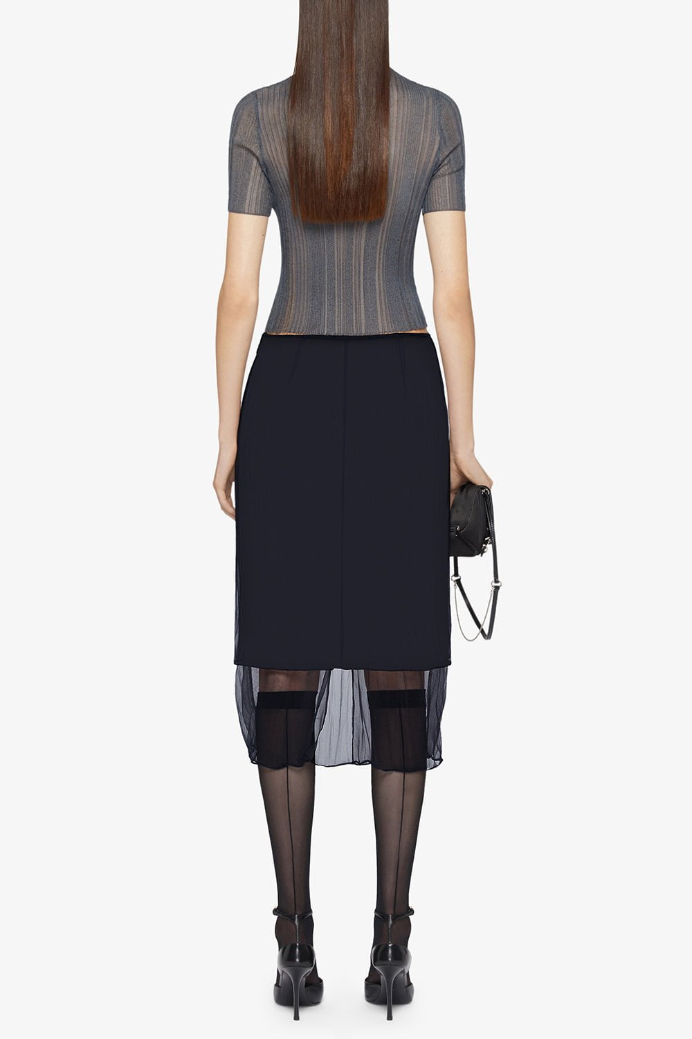 GIVENCHY-Short Sleeve Ribbed Sweater-