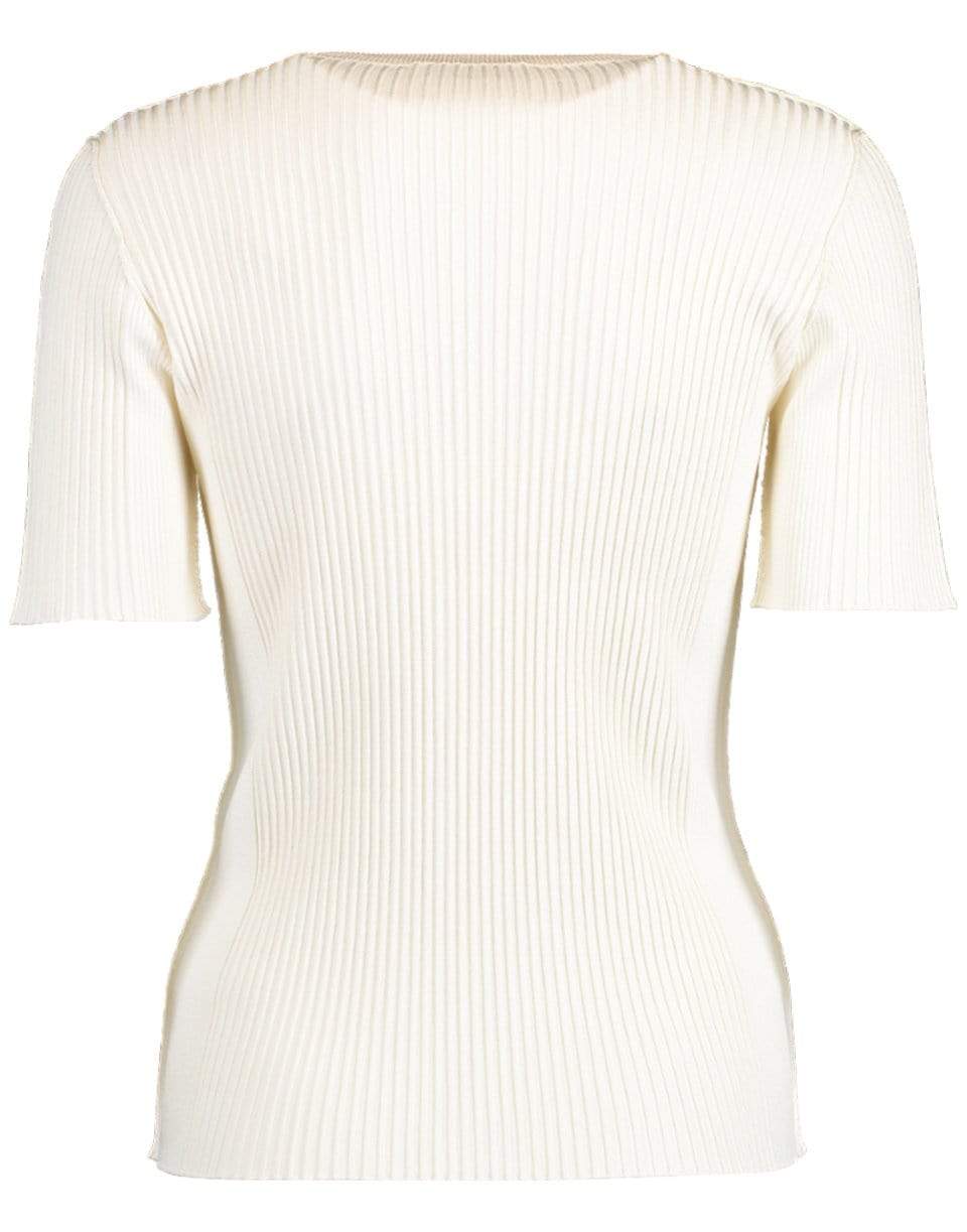 GIVENCHY-Short Sleeve Chain Detail Top-WHITE