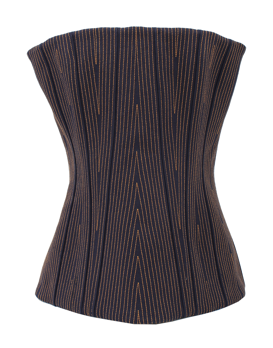 GIVENCHY-Denim Bustier-INDIGO