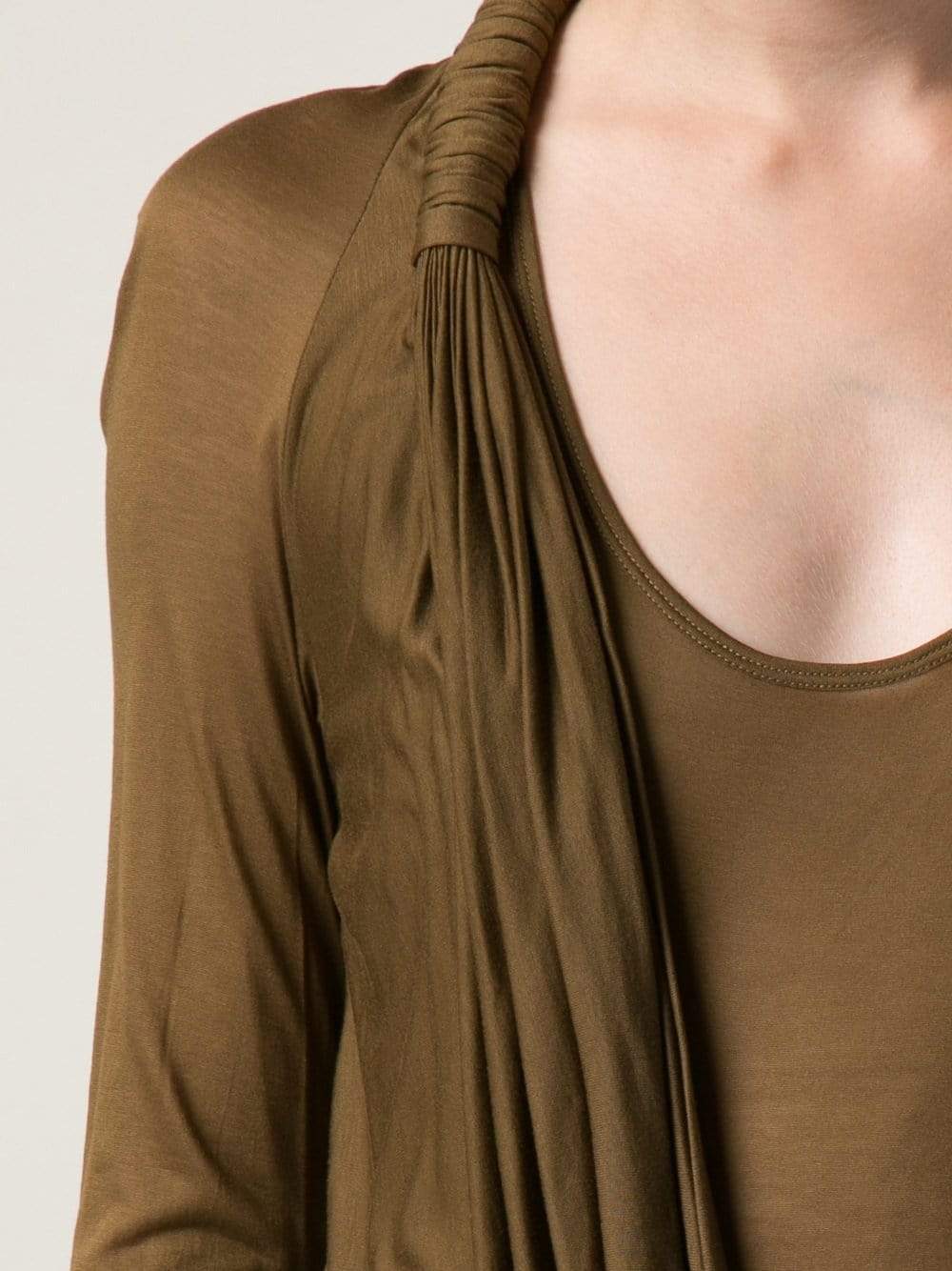 GIVENCHY-Jersey Cowl Top With Racer Tank-KHAKI