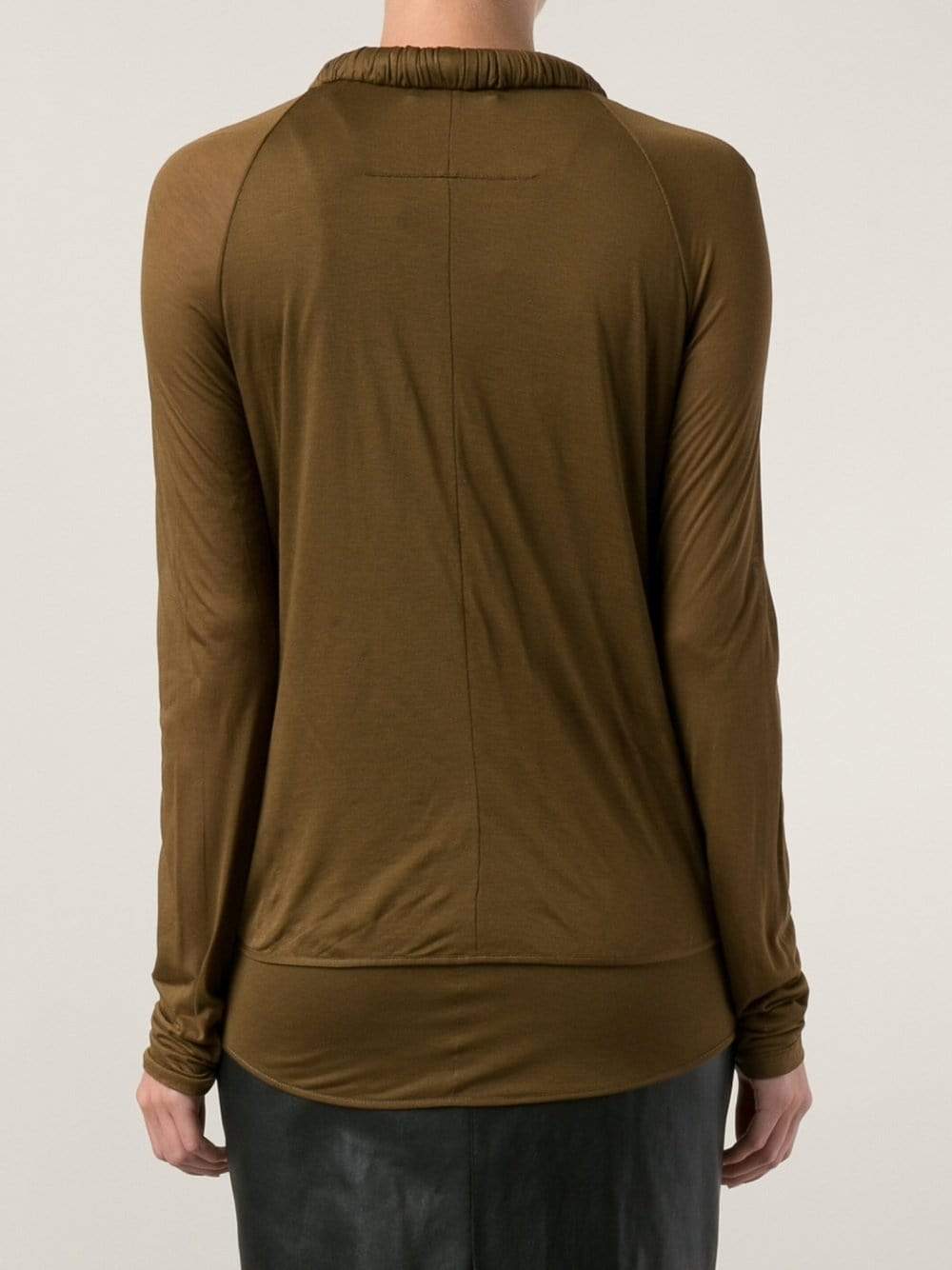 GIVENCHY-Jersey Cowl Top With Racer Tank-KHAKI