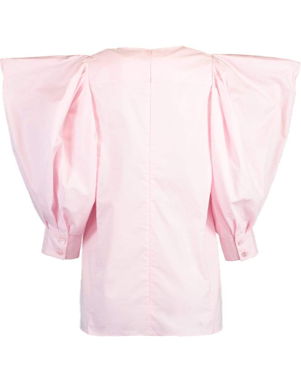 GIVENCHY-Short Sleeve V-Neck Balloon Sleeve Top-