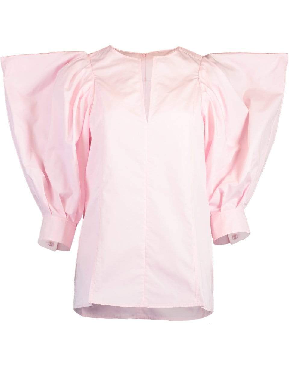 GIVENCHY-Short Sleeve V-Neck Balloon Sleeve Top-