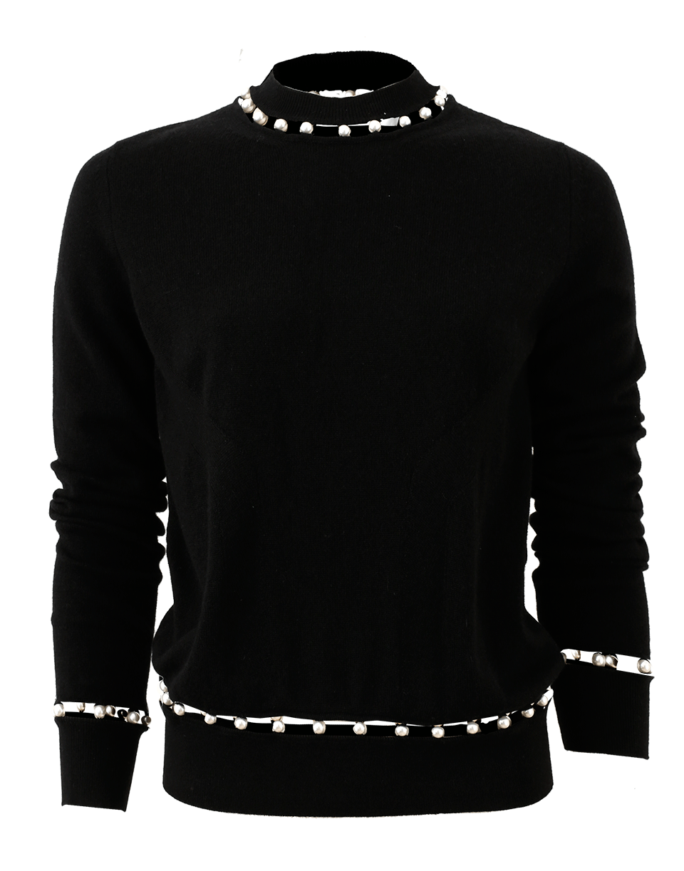 GIVENCHY-Pearl Trim Sweater-