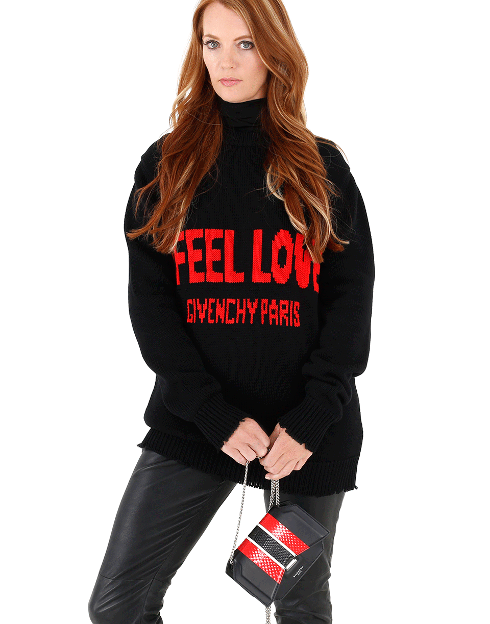 GIVENCHY-I Feel Love Pullover-BLK/RED