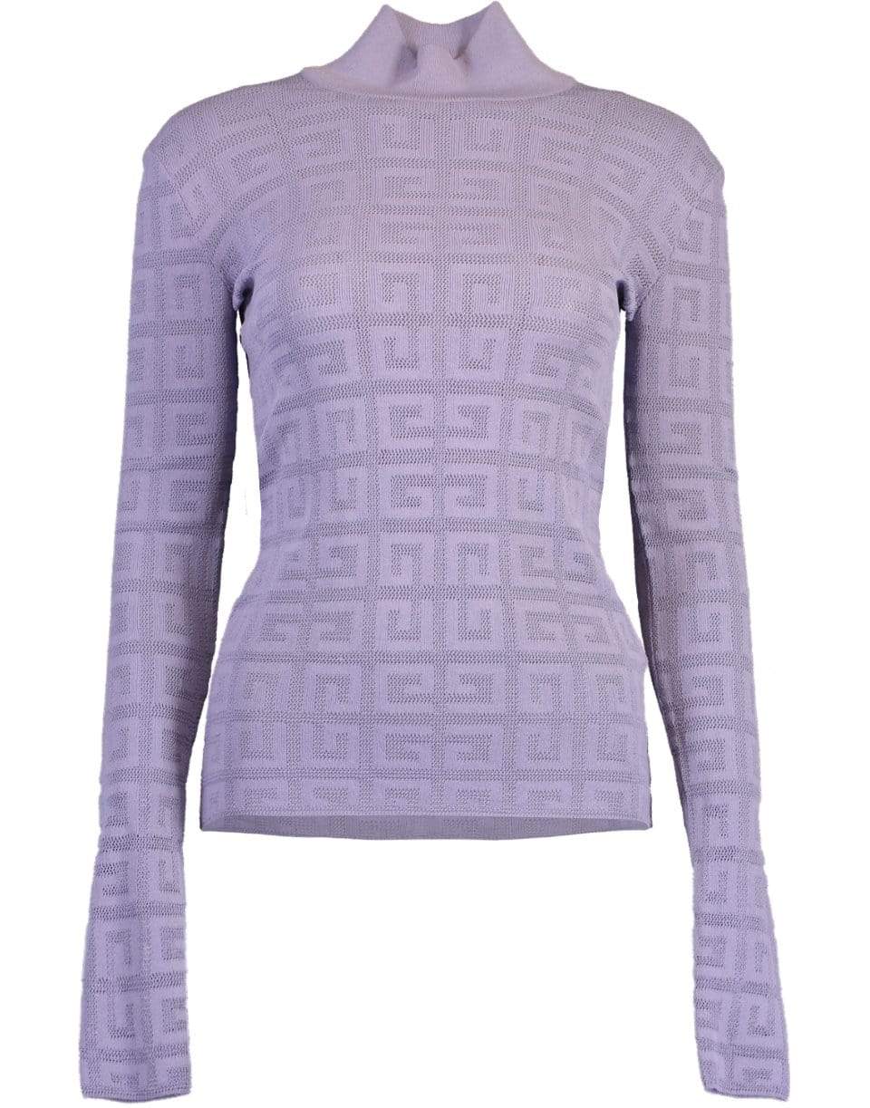 GIVENCHY-Lace Monogram Stretch Sweater - Lilac-