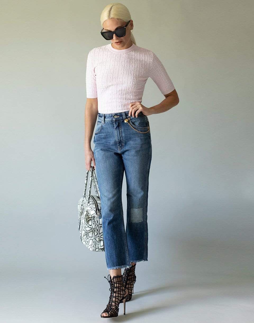 GIVENCHY-4G Light Pink Monogram Allover Sweater-