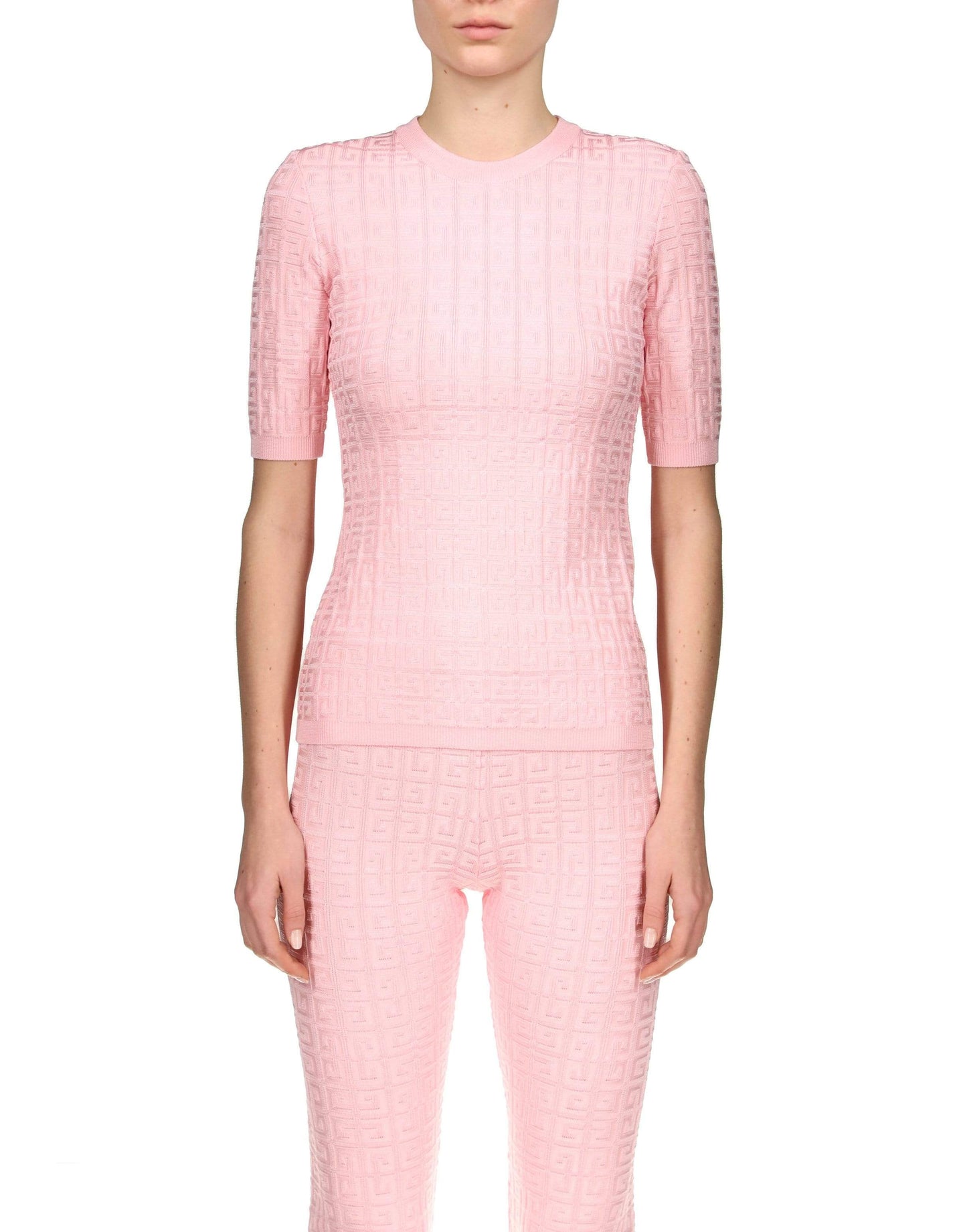 GIVENCHY-4G Light Pink Monogram Allover Sweater-