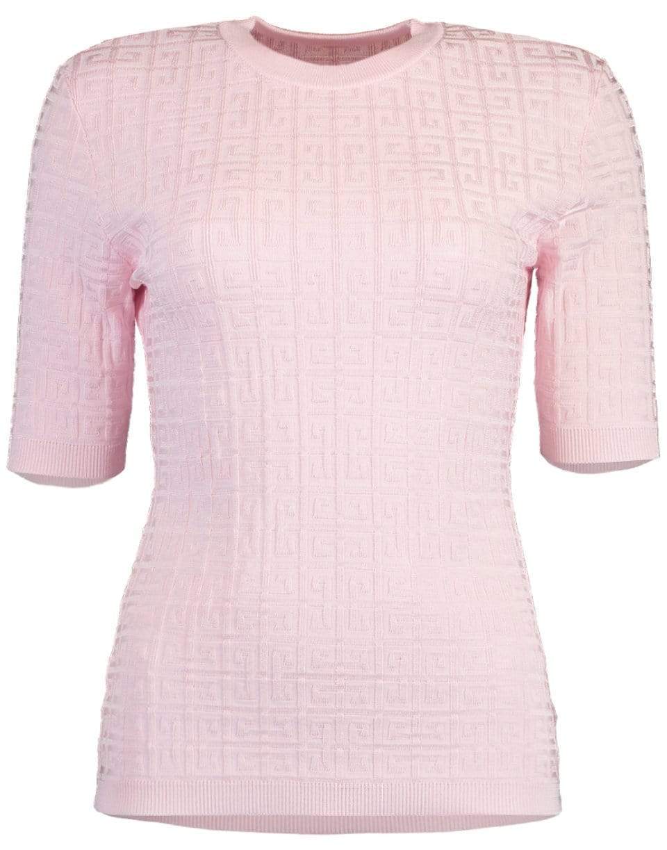 GIVENCHY-4G Light Pink Monogram Allover Sweater-