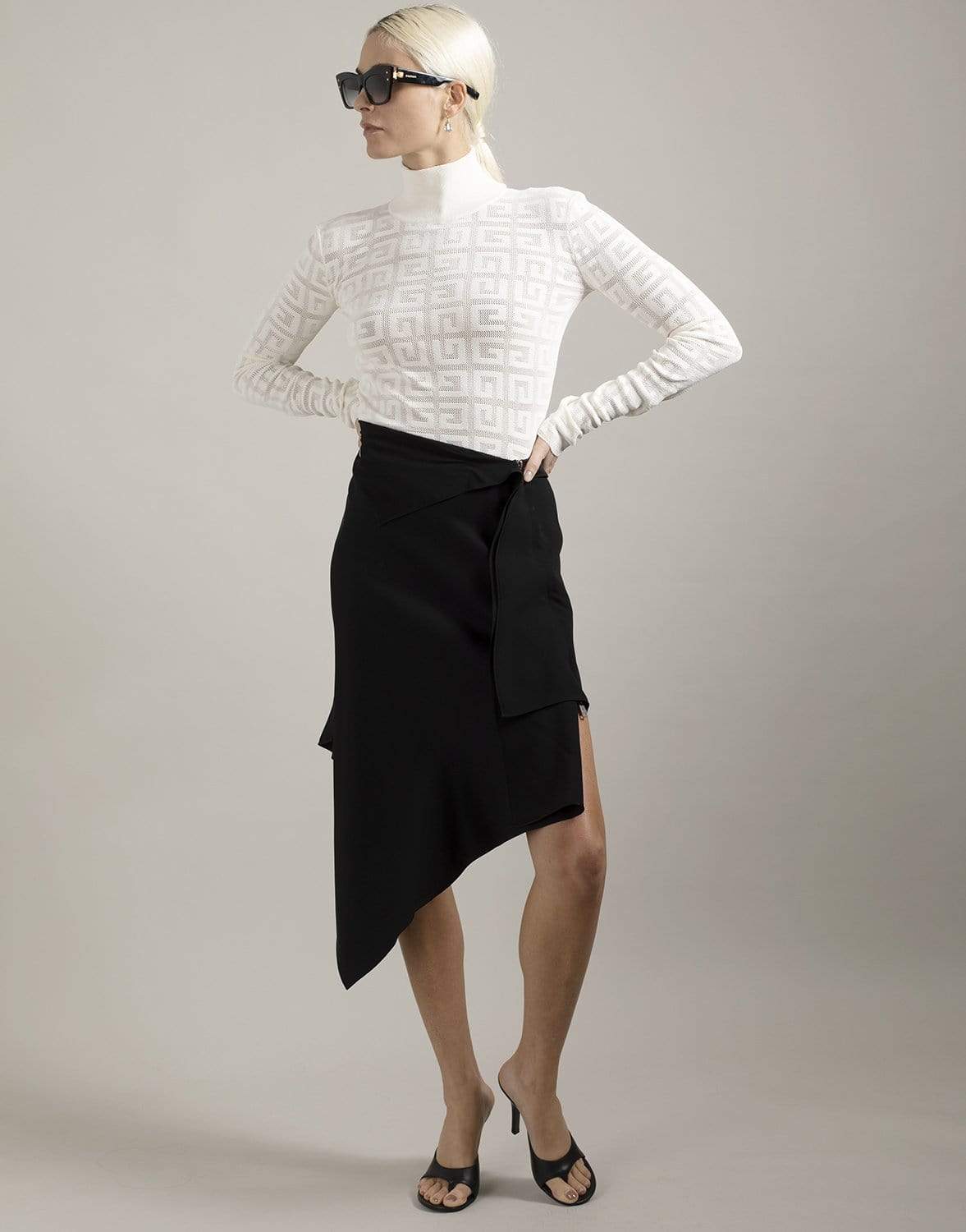 GIVENCHY-Lace Monogram Stretch Sweater - Off White-