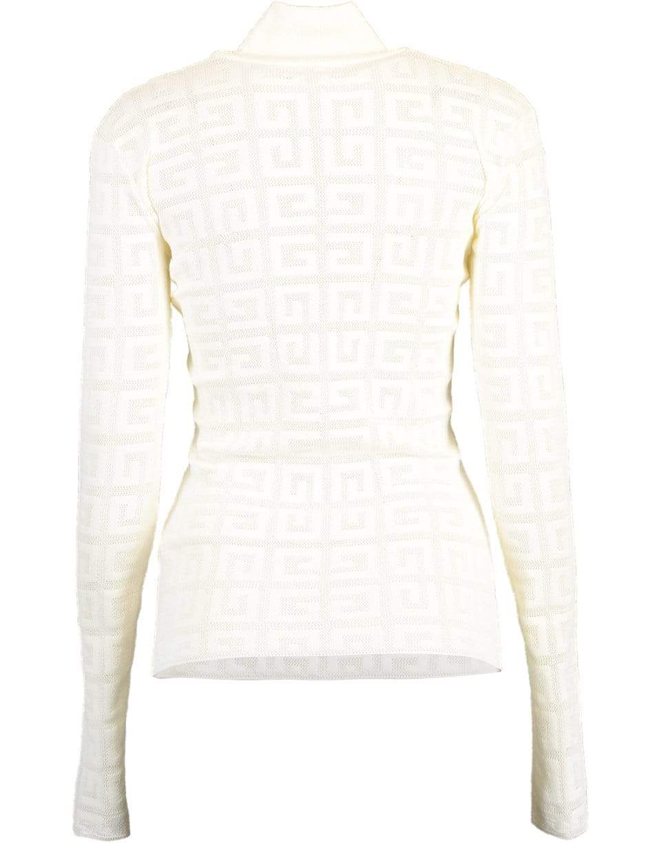 GIVENCHY-Lace Monogram Stretch Sweater - Off White-