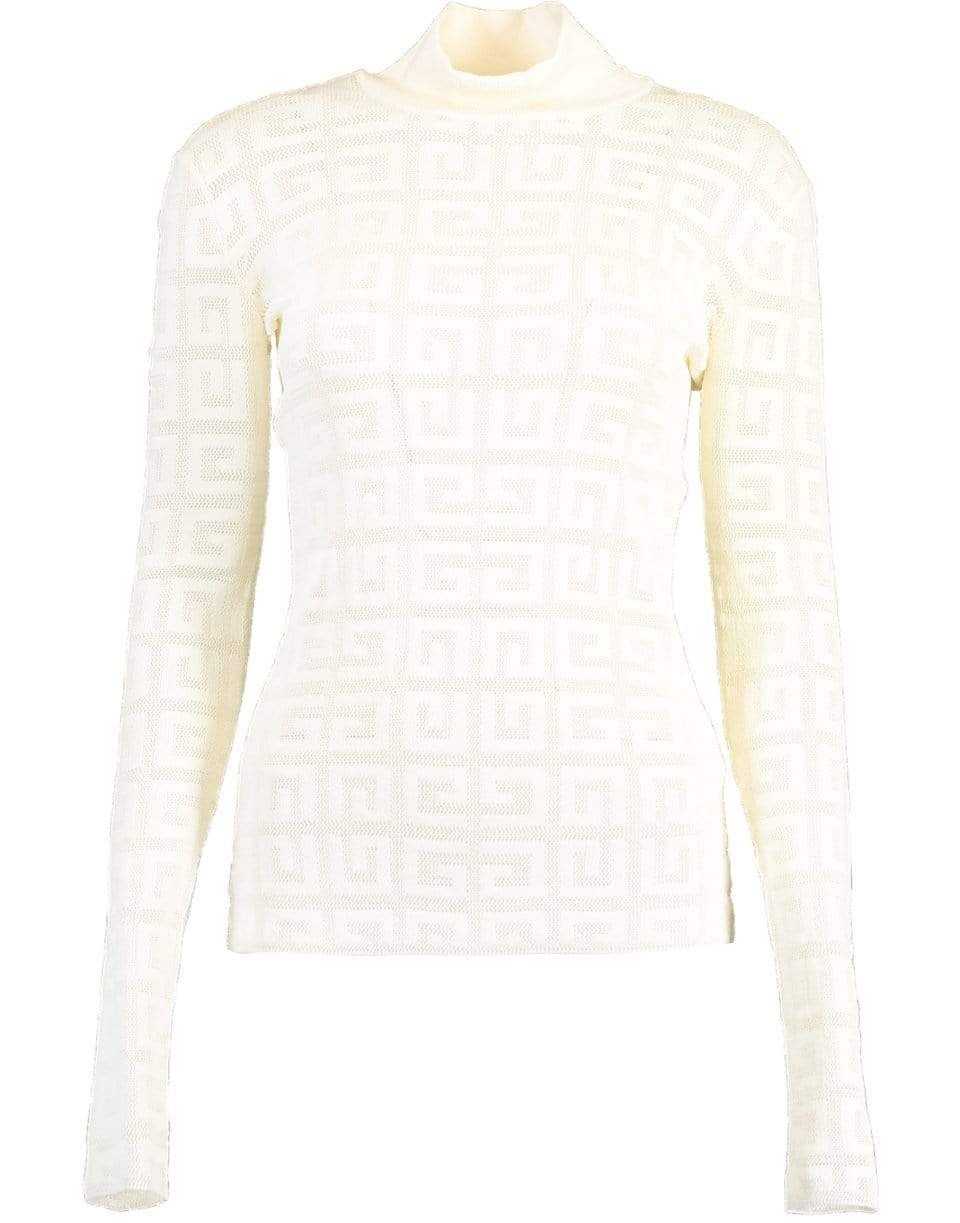 GIVENCHY-Lace Monogram Stretch Sweater - Off White-