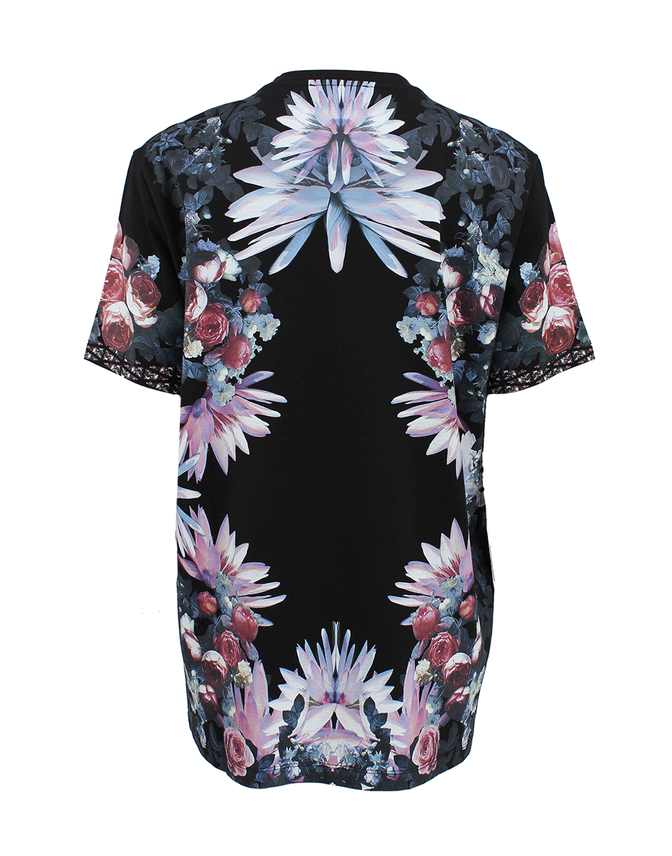 GIVENCHY-Crewneck Rose Border T-Shirt-