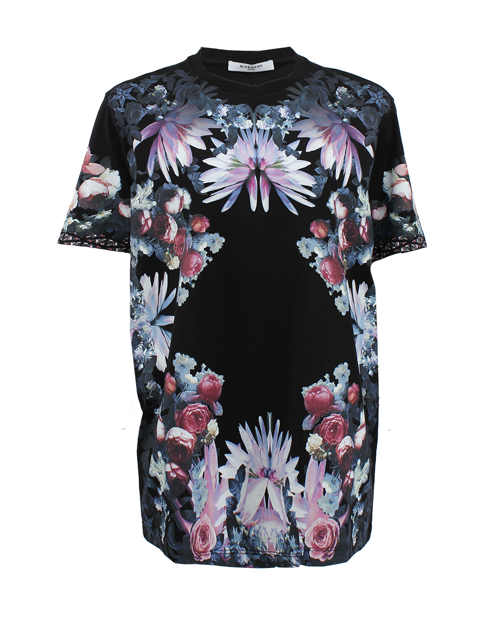 GIVENCHY-Crewneck Rose Border T-Shirt-