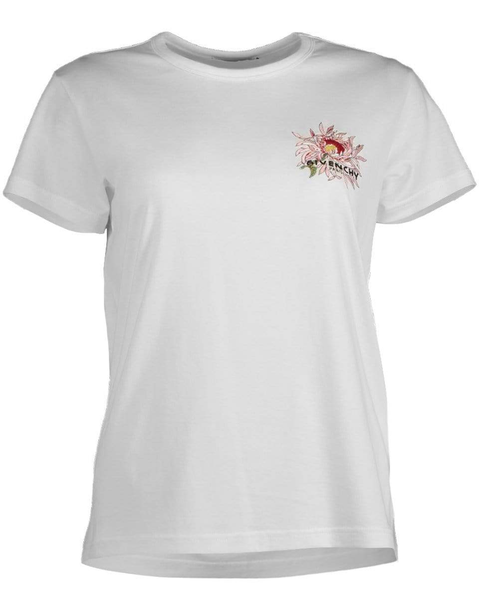 GIVENCHY-Embroidered White T-Shirt-