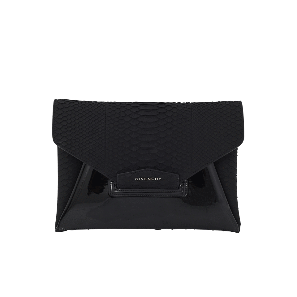 GIVENCHY-Python Antigona Evening Envelope-BLACK