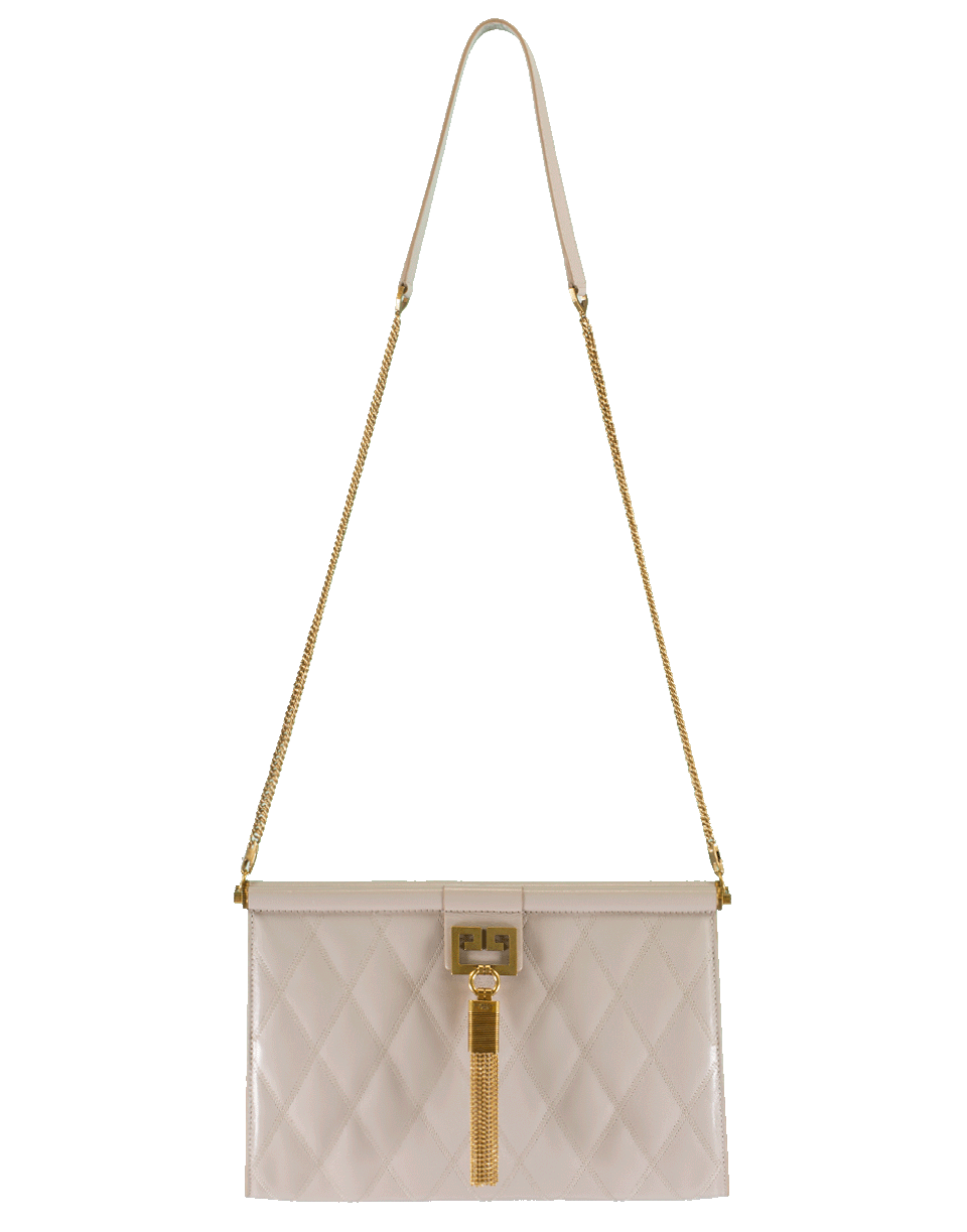 GIVENCHY-Gem Quilted Tassel Clutch-NATURAL
